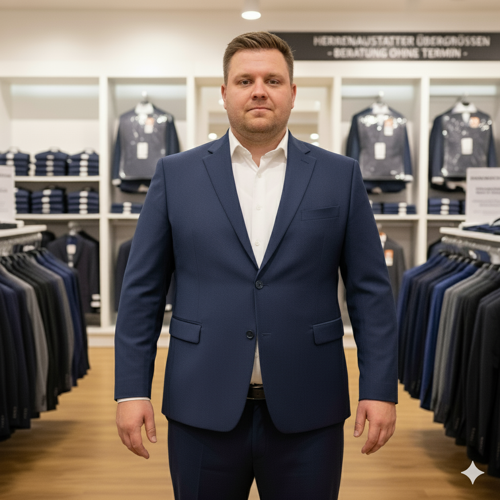 Mann mit perfekt sitzendem King Size Hemd