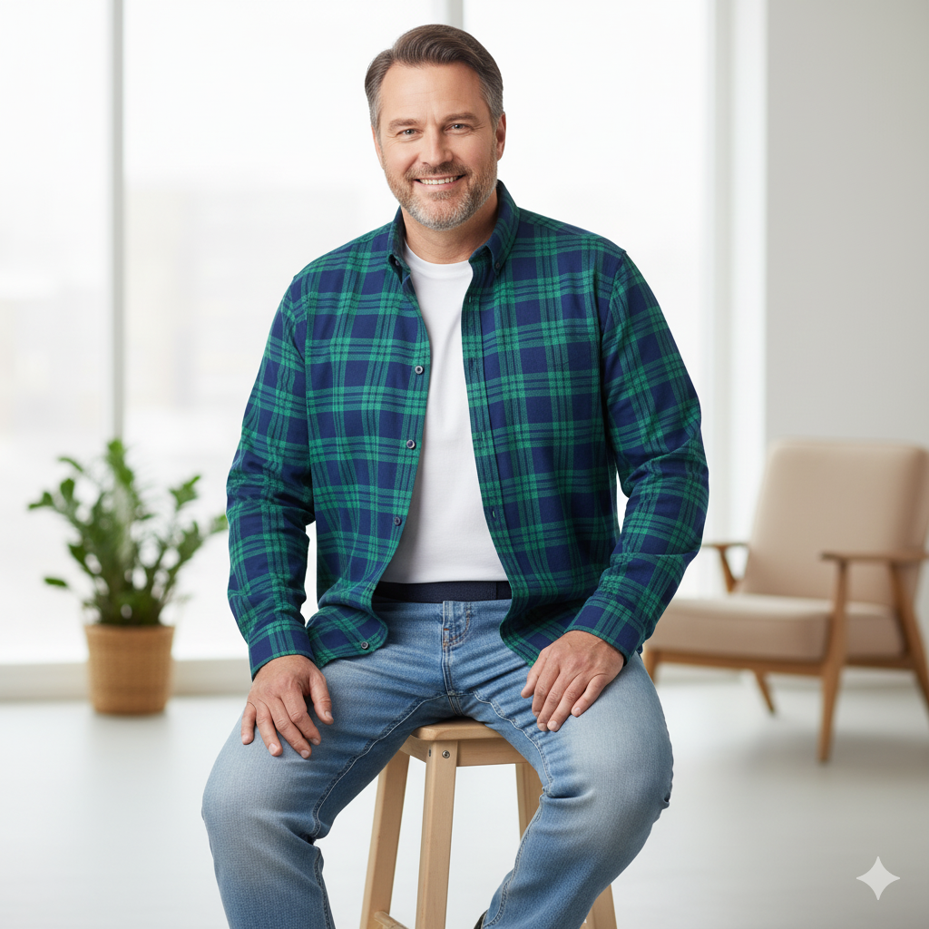 Freizeit-Hemd Modern Fit in Übergrösse in einer lässigen Kombination