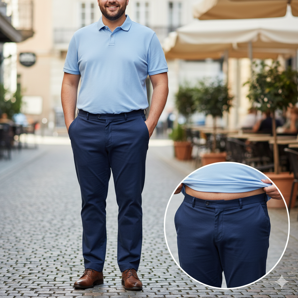 Freizeithose aus Baumwolle mit Stretch und Tiefbund, bequem unter dem Bauch getragen