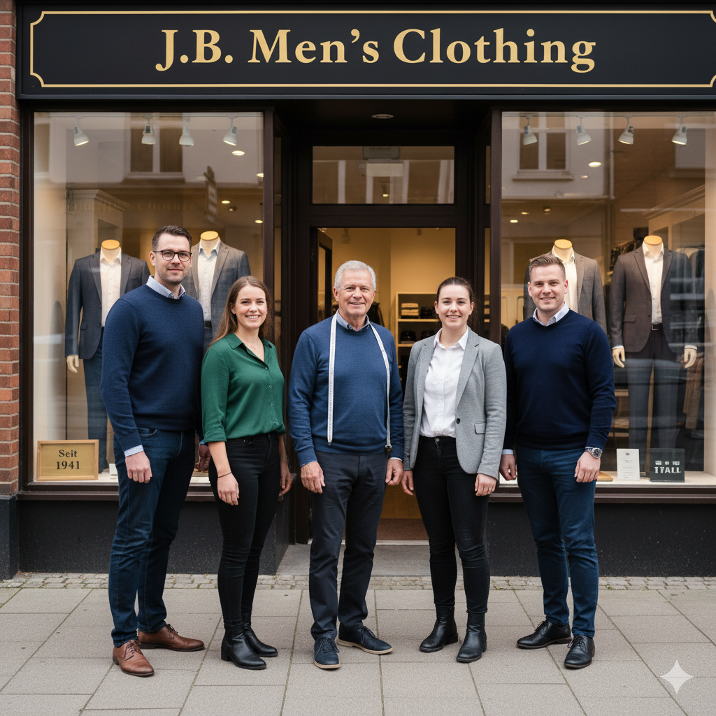 Team von J.B. Men's Clothing in Zürich-Oerlikon – Beratung und Atelier.